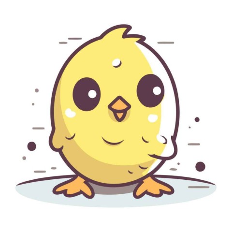 Cute chick cartoon character vector illustration. Cute little ch