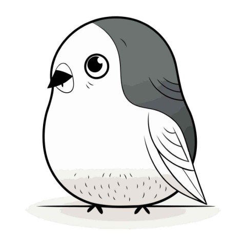 Illustration of a cute cartoon penguin isolated on a white backg