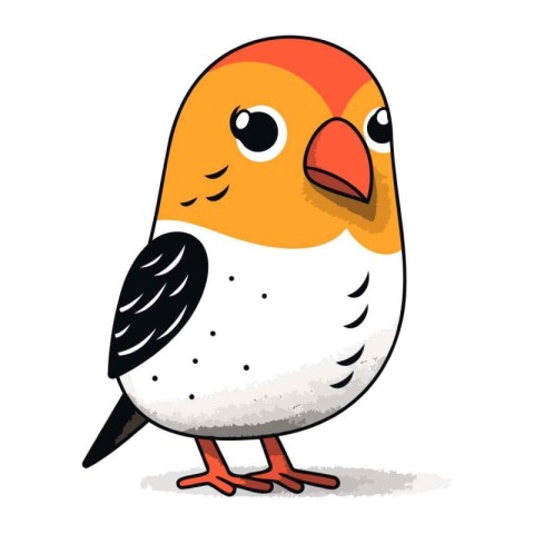 Cute cartoon bird isolated on a white background. Vector illustr