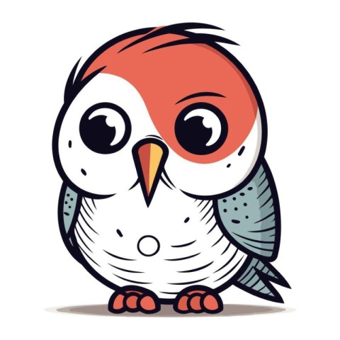 Cute cartoon owl. Vector illustration isolated on a white backgr