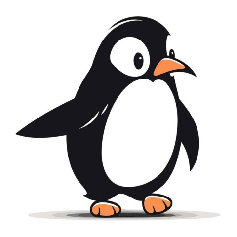 Penguin isolated on white background. Vector illustration. EPS 1