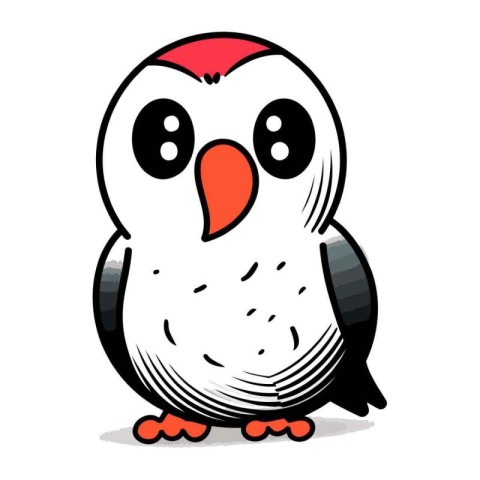 Cute penguin isolated on a white background. Vector illustration