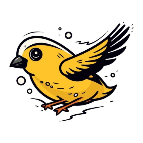 Vector illustration of a cute little bird on a white background.