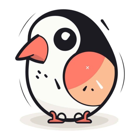 Cute penguin cartoon vector illustration. Cute penguin icon.