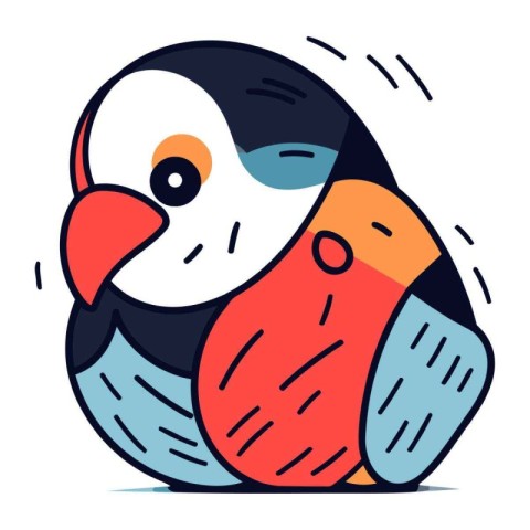 Cute cartoon penguin. Vector illustration of a cute penguin.