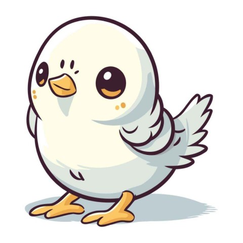 Cute cartoon chicken. Vector illustration isolated on a white ba