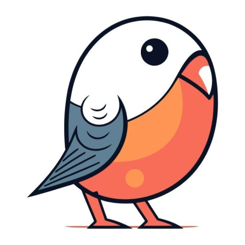 Bullfinch. Cute cartoon character. Colorful vector illustration.