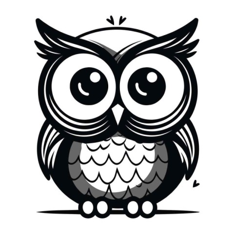 Owl cartoon icon isolated on white background. Vector Illustrati