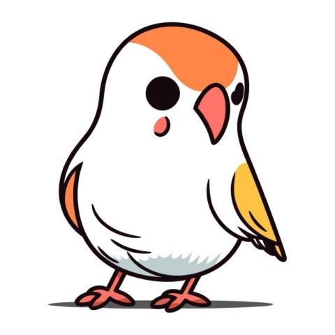 Cute cartoon bird isolated on a white background. Vector illustr