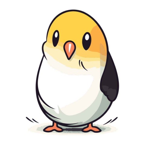 Cute penguin isolated on a white background. Vector illustration