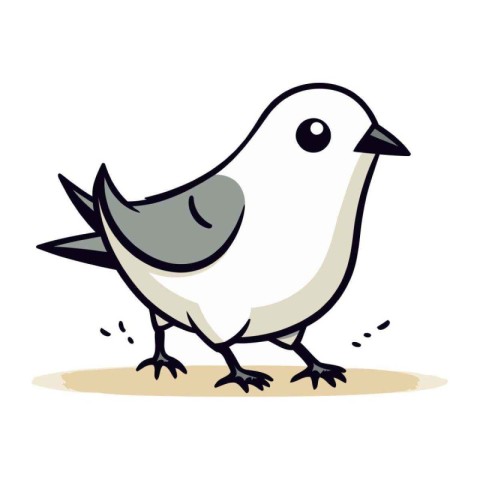 Illustration of a cute bird on a white background. Vector illust