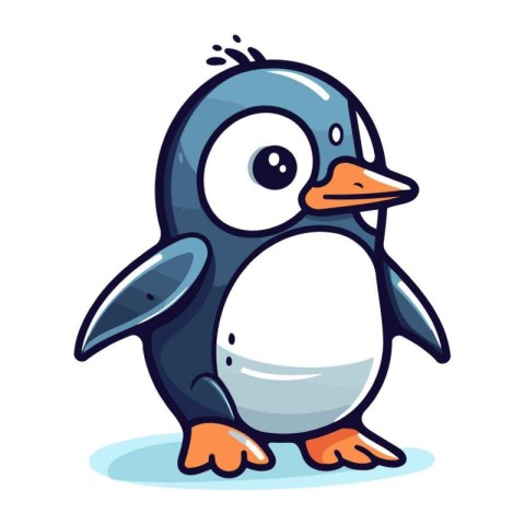 Cute penguin. Vector illustration of a cartoon penguin.