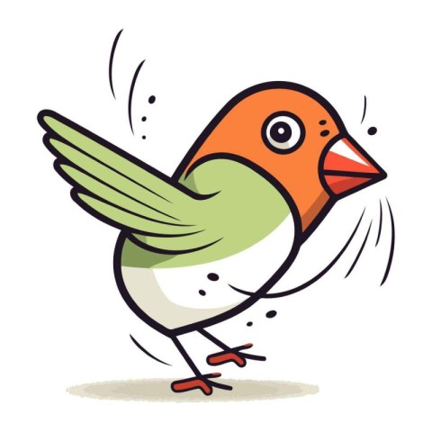 Illustration of a cute little bird on a white background. vector