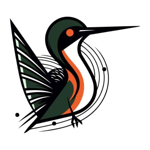 vector illustration of a bird in the form of a hummingbird.