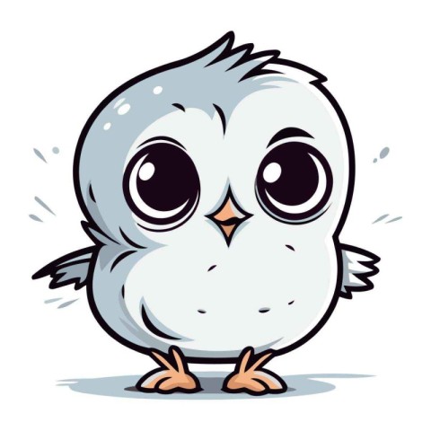 Illustration of a Cute Little Owl Cartoon Character on White Bac