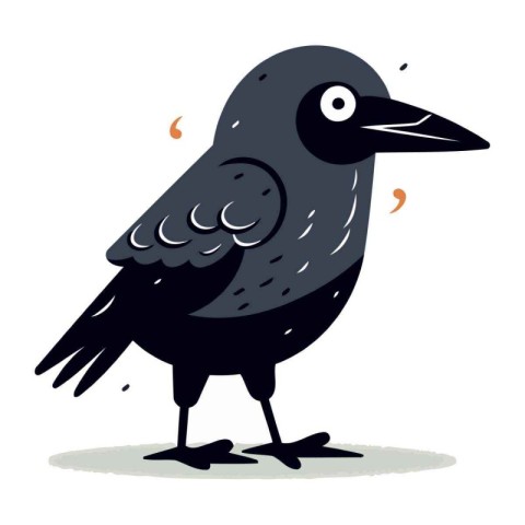 Cute cartoon crow. Vector illustration isolated on a white backg