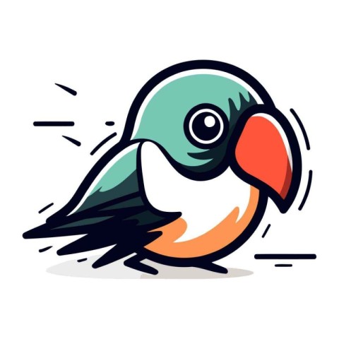 Parrot vector icon. Cartoon illustration of parrot vector icon f