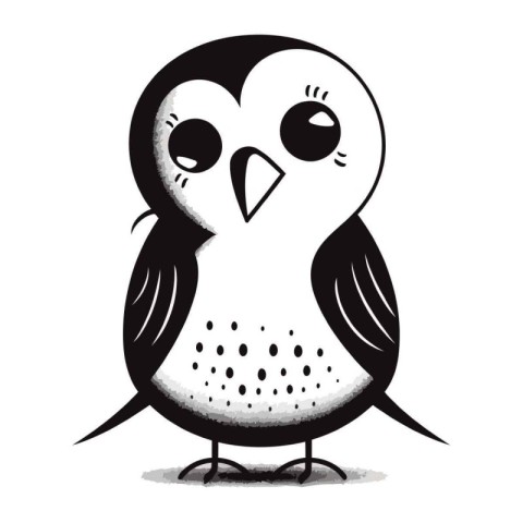 Cute cartoon penguin on a white background. Vector illustration.