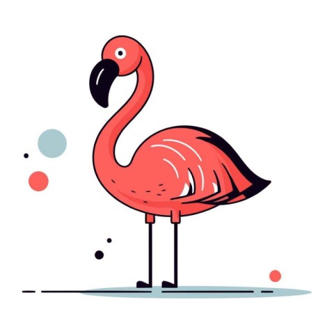 Flamingo vector illustration. Isolated on a white background.