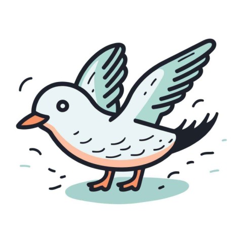 Pigeon doodle icon. Vector illustration of a bird.