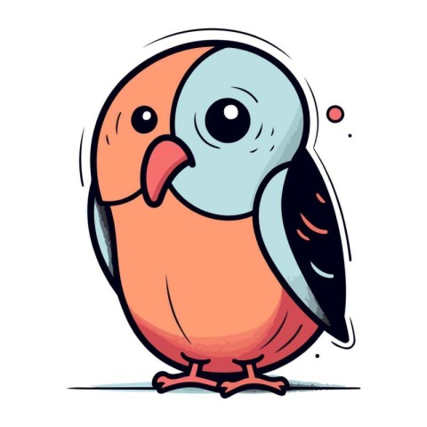 Cute cartoon parrot. Vector illustration of a parrot.