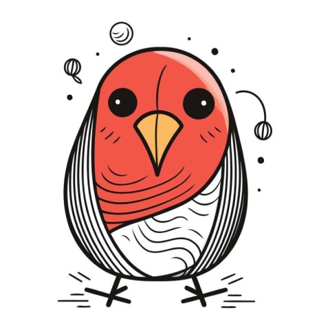 Cute cartoon bird. Vector illustration isolated on a white backg