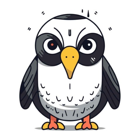 Cute cartoon penguin. Vector illustration of a penguin.