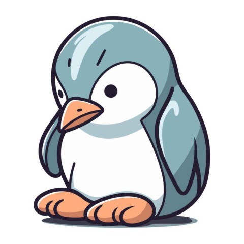 Cute penguin. Vector illustration of a cartoon penguin.