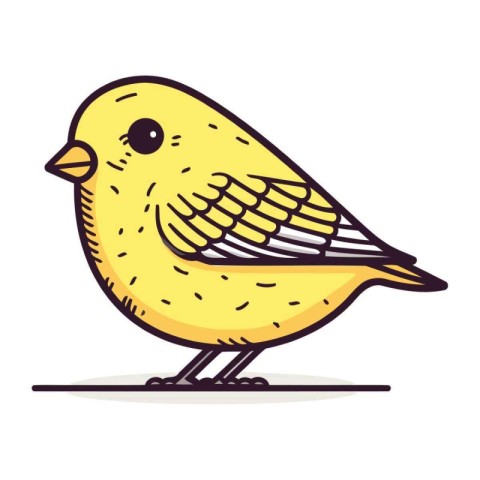 Cute little bird. Vector illustration in doodle style.