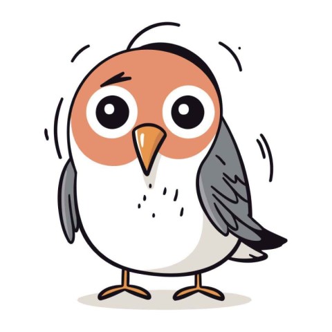 Cute cartoon owl. Vector illustration. Isolated on white backgro