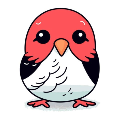 Cute little bird. Vector illustration. Isolated on white backgro