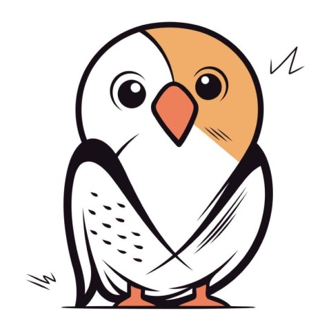 Cute cartoon owl isolated on a white background. Vector illustra