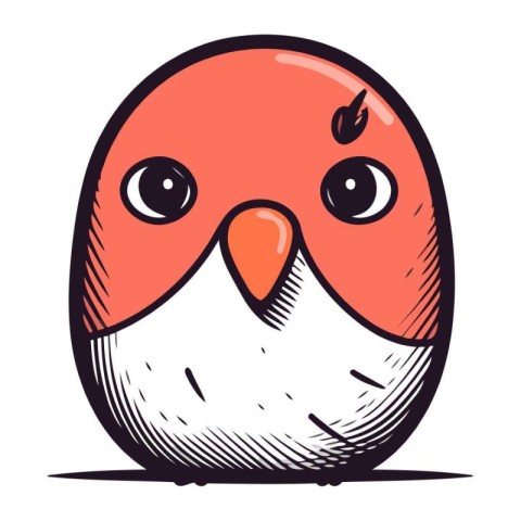 Cute cartoon bird. Vector illustration isolated on a white backg