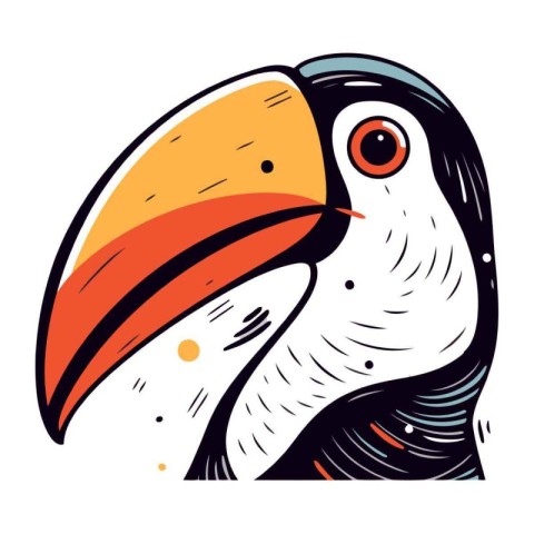 Toucan. Vector illustration of a toucan in cartoon style.