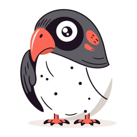 Cute cartoon penguin. Vector illustration in a flat style.