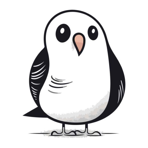 Cute penguin isolated on a white background. Vector illustration