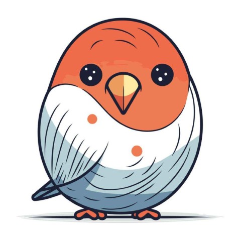 Cute cartoon vector illustration of a cute little bullfinch.