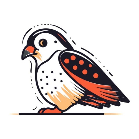 Vector illustration of a kestrel bird in flat style isolated on