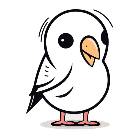 Cute cartoon bird vector illustration. Isolated on white backgro