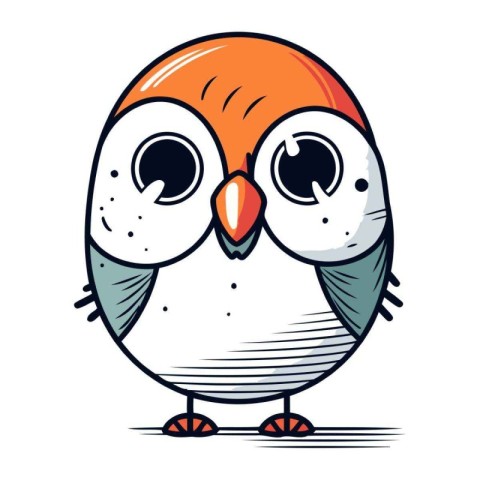 Cute cartoon owl. Vector illustration isolated on a white backgr