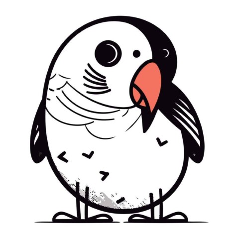 Cute cartoon penguin on a white background. Vector illustration.