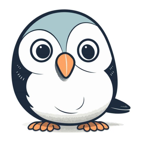 Cute penguin isolated on a white background. Vector illustration