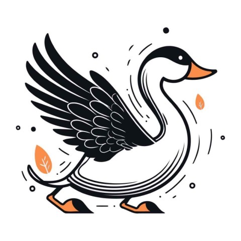 Vector illustration of a goose. Isolated on a white background.