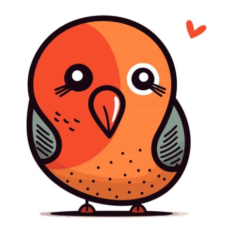 Cute cartoon bird. Vector illustration isolated on a white backg