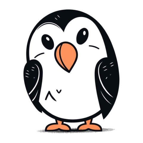 cute penguin cartoon on a white background. vector illustration.