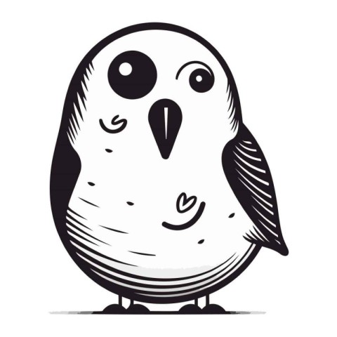 Cute cartoon bird isolated on a white background. Vector illustr