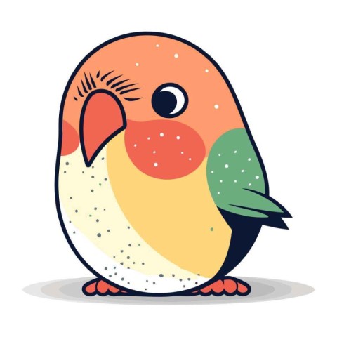 Cute cartoon parrot. Vector illustration isolated on white backg