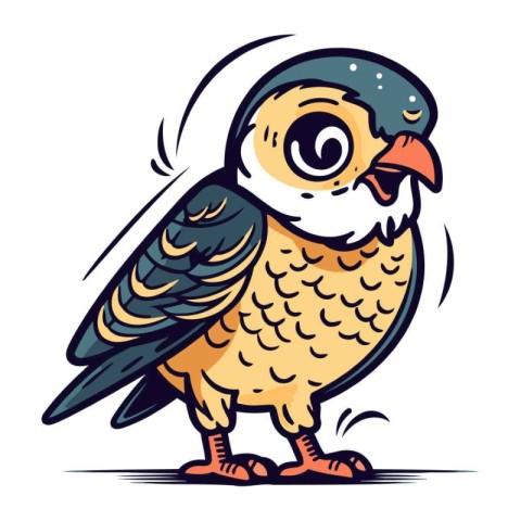 Vector illustration of a cute owl on a white background. Vector