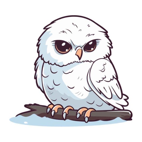 Cute cartoon owl. Vector illustration isolated on a white backgr