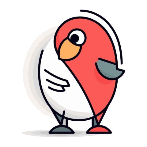 Cute cartoon parrot bird character. Vector illustration in flat